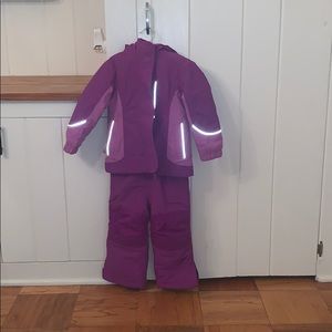 Lands end 3t ski jacket with overalls